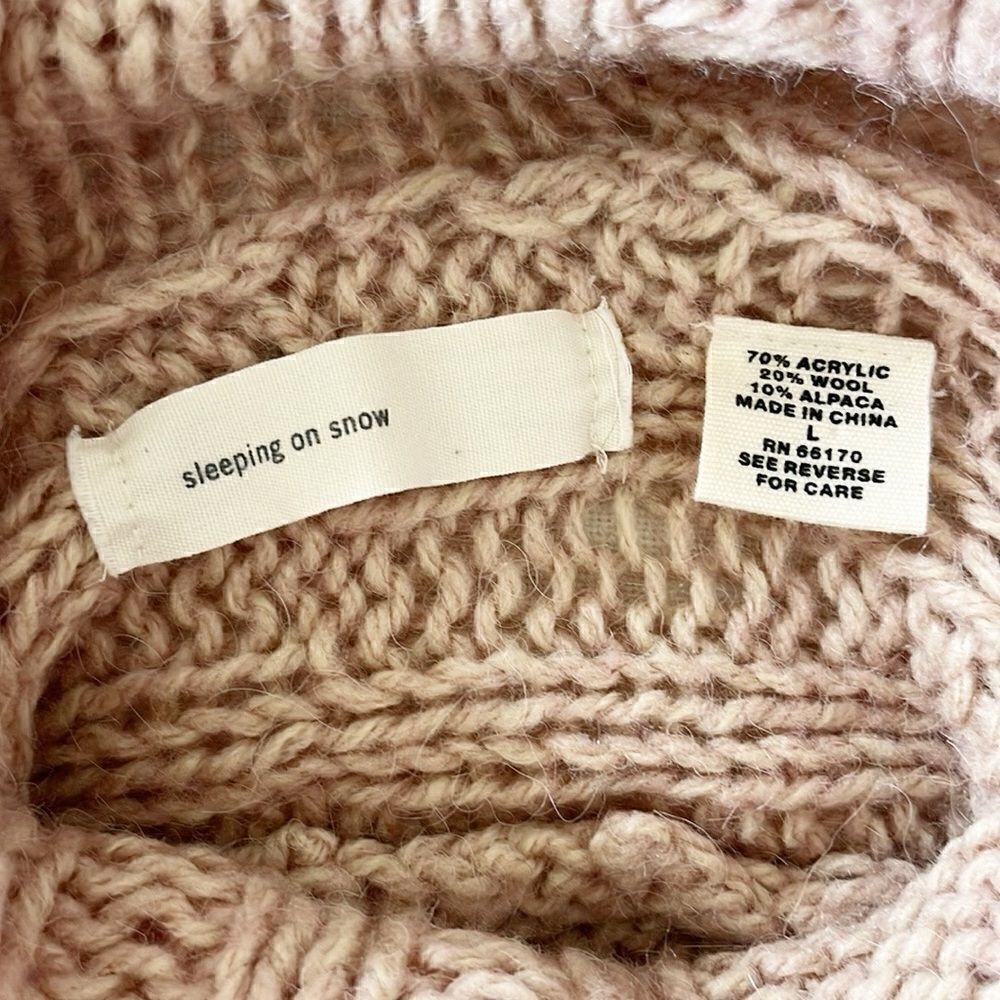 Anthropologie Sleeping on Snow Alpaca Blend Mock Neck Knit Sweater - Picture 8 of 9
